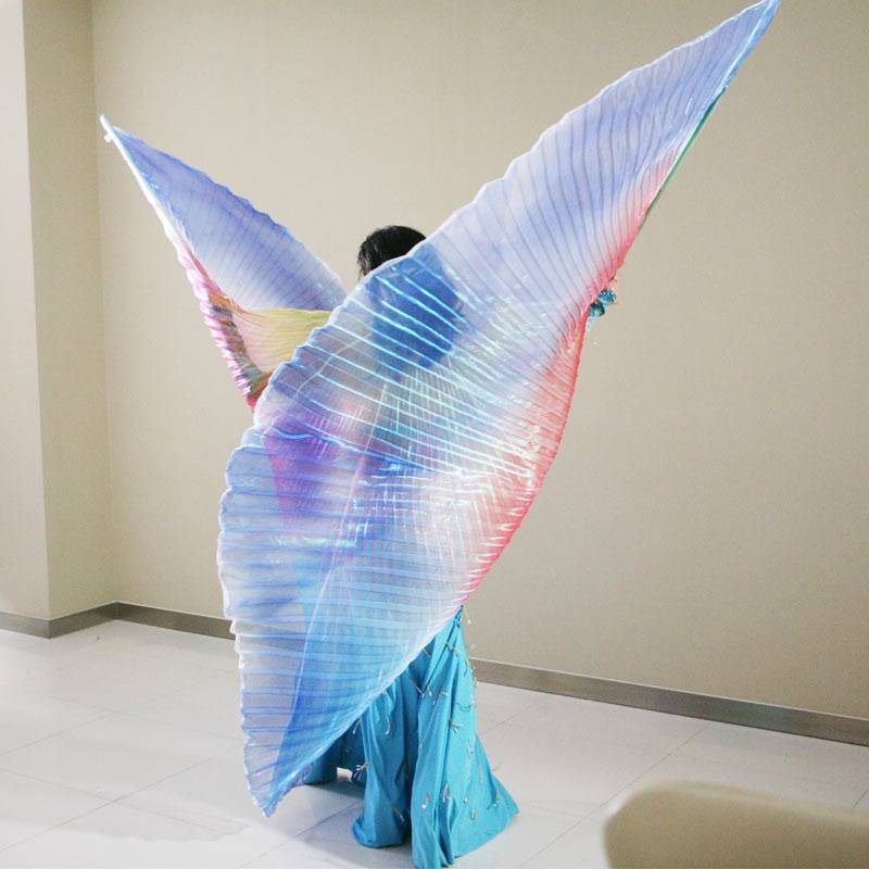 Belly Dance Golden Wing Tao 3 Color Phantom Wings Adult Performs Wings Dance Server 360 degrees colorful wings