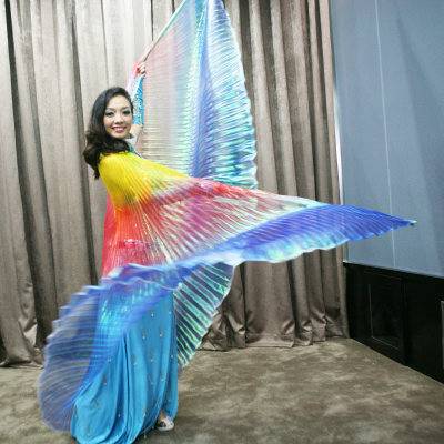 Belly Dance Golden Wing Tao 3 Color Phantom Wings Adult Performs Wings Dance Server 360 degrees colorful wings