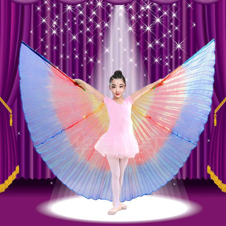 Belly Dance Golden Wing Tao 3 Color Phantom Wings Adult Performs Wings Dance Server 360 degrees colorful wings