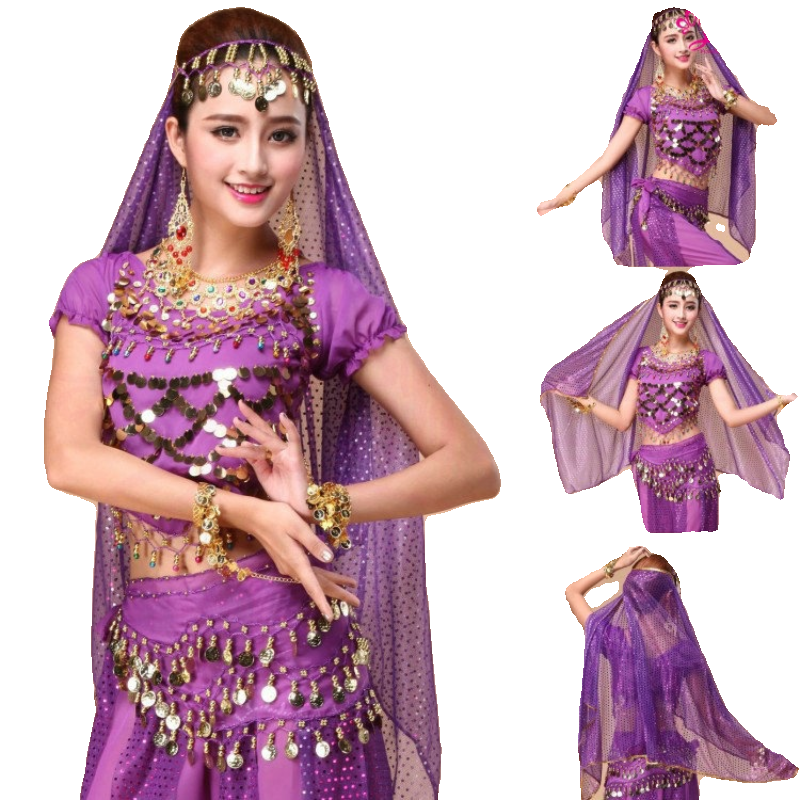 New belly dance head jewelry veil Indian dance performances, scarf belly dance bright spot