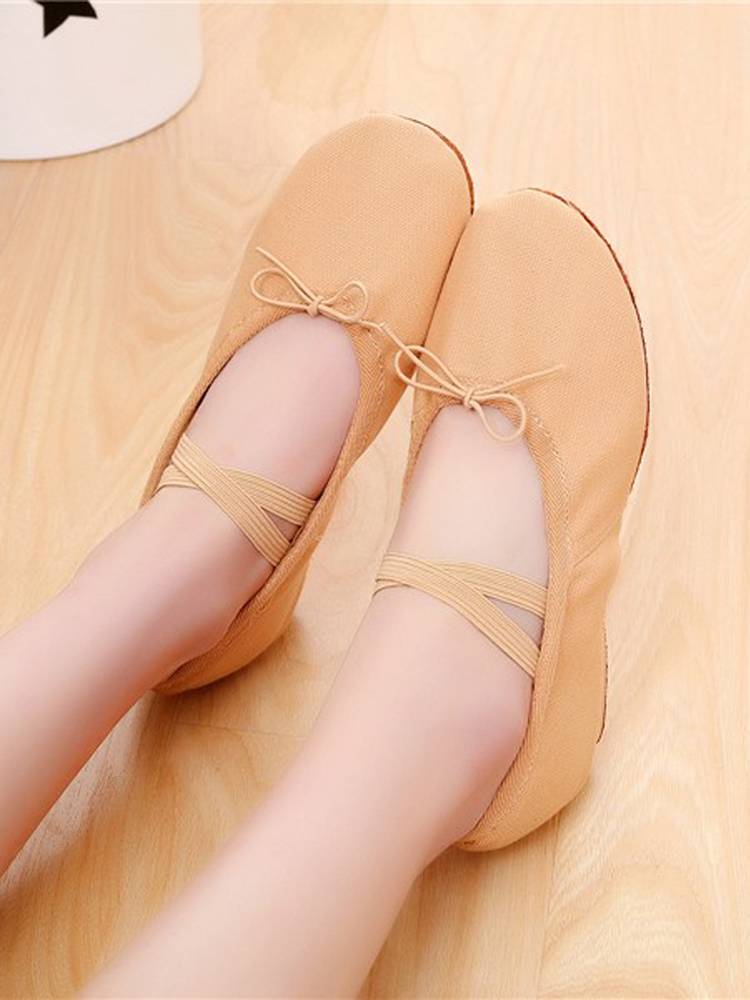 Canvas teacher shoe laces heel belly dance shoes practice shoes soft bottom body training children adult dance dance shoes