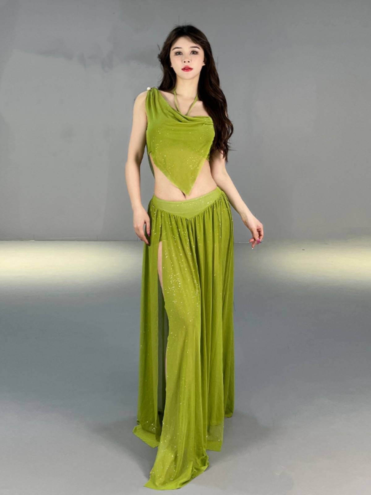 Goddess's new clothes 2024 new belly dance service original design beginner practitioner simplicity performance clothes T012