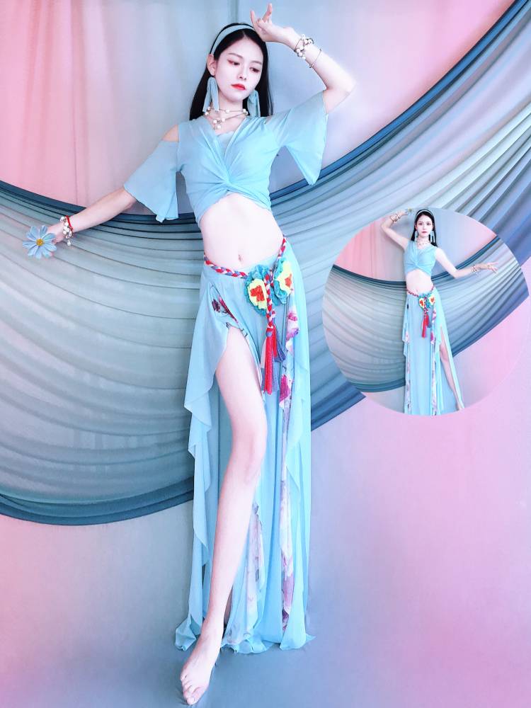 Belly Dance Performance Server Palace Dance Set Drive Skirt Short temperament Practice Dance Performance Service