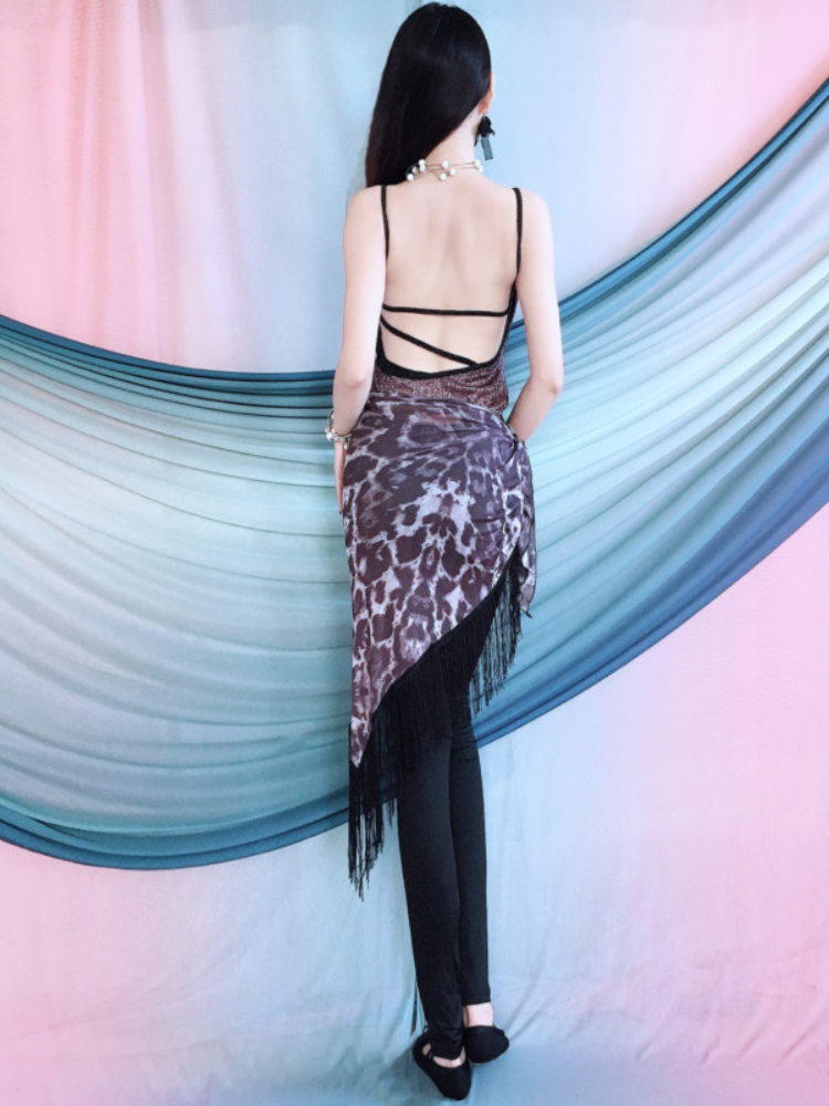 Baiya Qianhui Belly Dance Services 2024 New Practice Services Oriental Dance Back Top