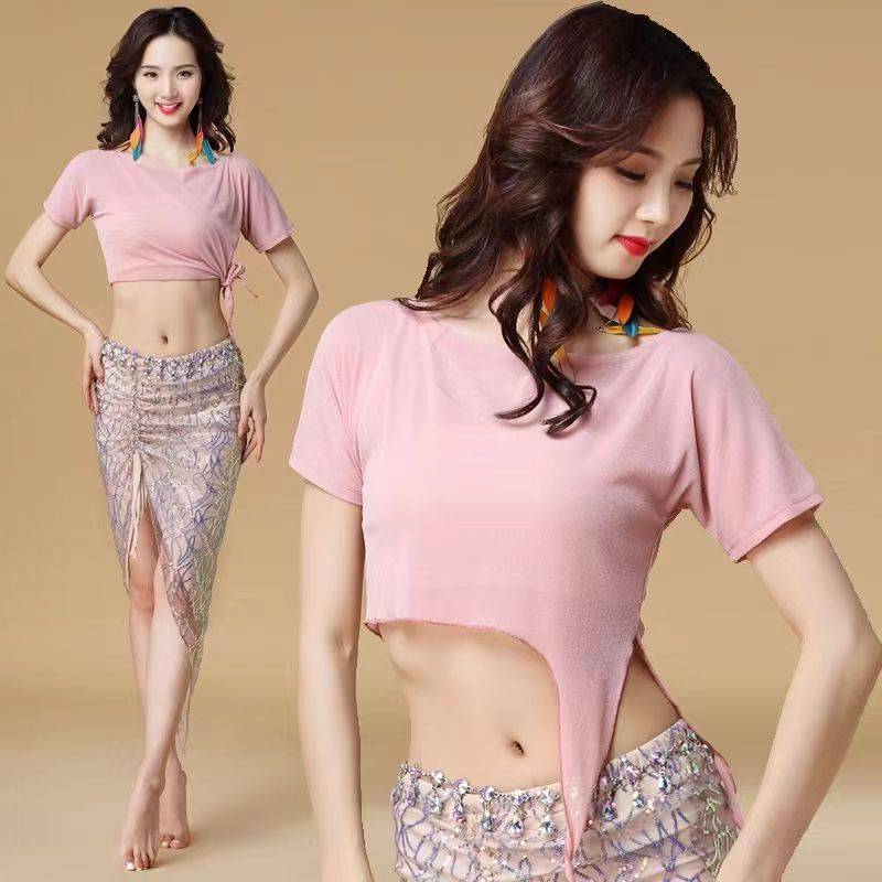 2024 new spring and summer belly dance exercises, clothing, female dance service performance clothes Oriental dance exercise short skirt set