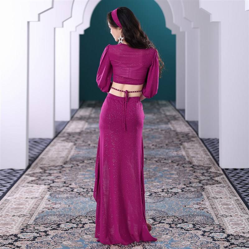 Belly dance skirt set Oriental dance service performance service performance service dance class service French court style noble and thin