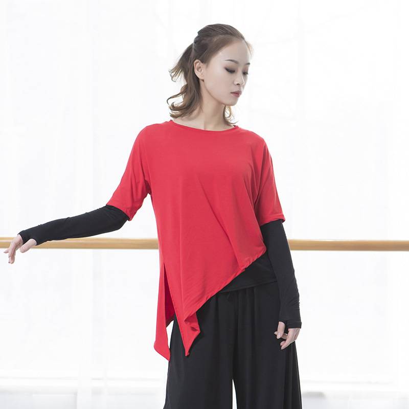 Do not refund the welfare model ~ now dance yoga practice service female short -sleeved top