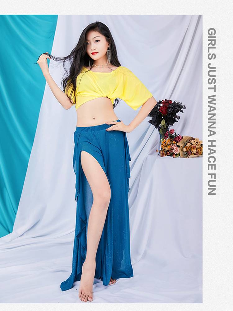 Belly dance exercise uniforms under widespread pants performed suit set beginners Oriental dance clothing dance dance group clothes
