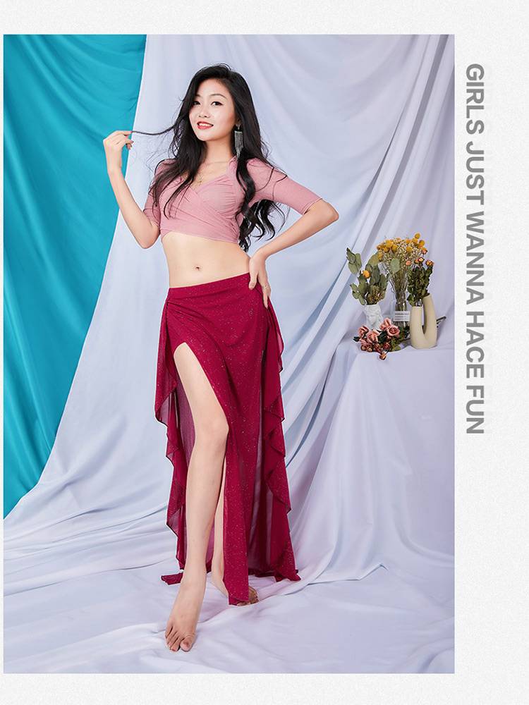 Belly dance exercise uniforms under widespread pants performed suit set beginners Oriental dance clothing dance dance group clothes