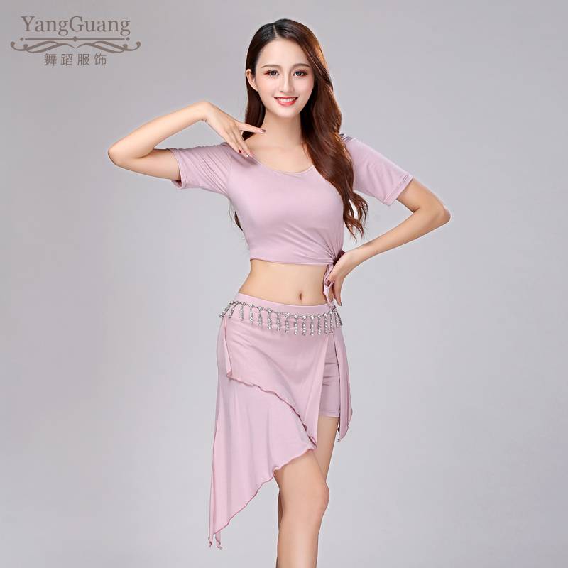 Belly dance exercises 2024 new set sexy adult belly dance clothing beginner set with chest pad