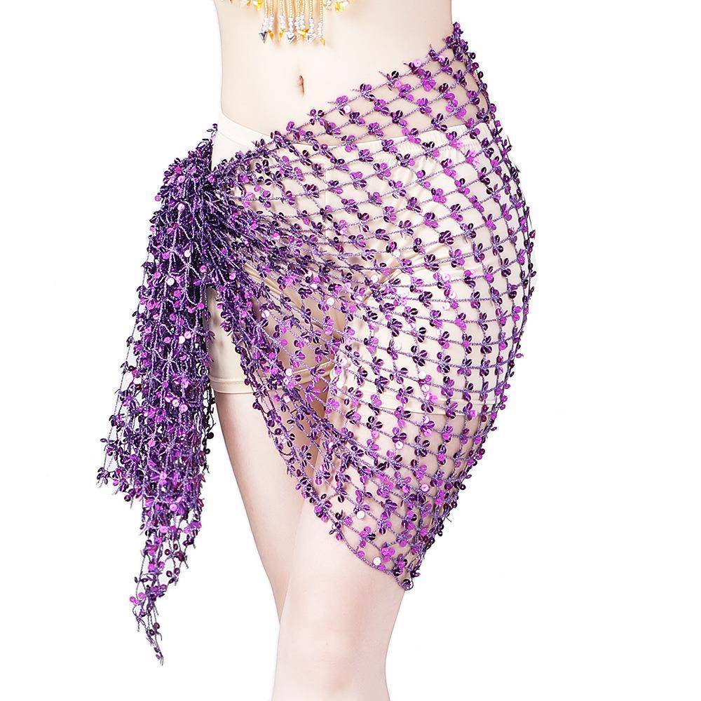 New belly dance service waist chain sequin water pill dance performance service sequin hollow waist scarf hip hip hipline