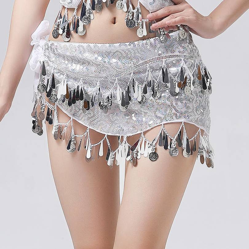 New belly dance waist chain sequins hip -hip scarf, Soviet scarf Indian dance performance, belt practice waist chain waist seal