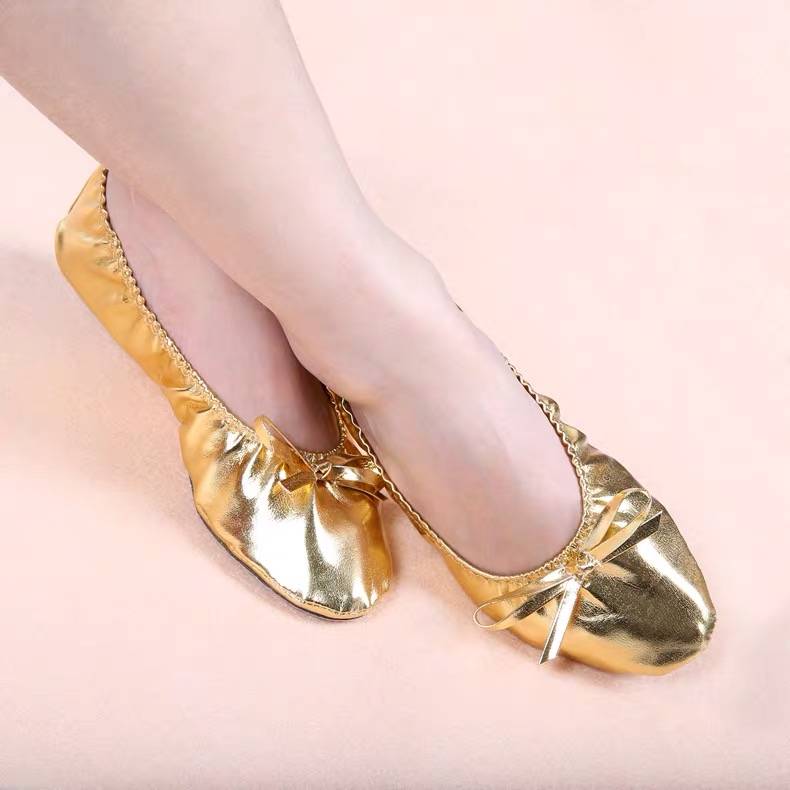 Adult Children's Belly Dance Performance Shoes Cat Claw Shoes Practice Shoes Gold -colored Anti -Soft Soft Bottom Dance Shoes Indian Dance Shoes