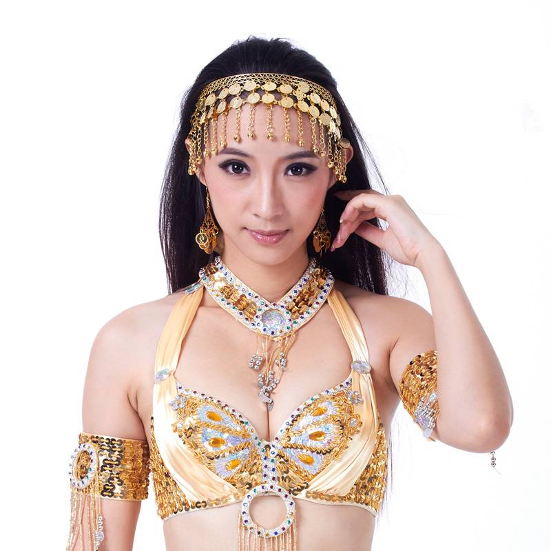 Bellyqueen's triangular belly dance hair hoeb belly dance belly dance gold coin coin coin Indian dance Sharva head hoop