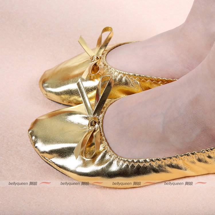 Children's adult belly dance shoes dance practice shoes practice shoes perform soft bottom shoes golden flat shoes