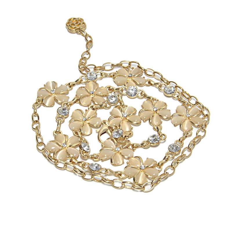 Women's metal crystal thin female sweet versatile rhinestone inlaid belly dance waist chain belt/belt/waist chain