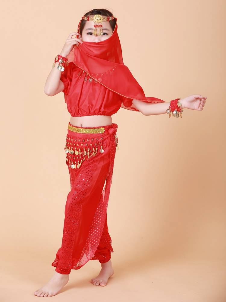 Children's Indian dancer dancer new children's belly dance head jewelry scarf Arab head jewelry girl dance scarf