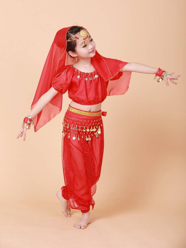 Children's Indian dancer dancer new children's belly dance head jewelry scarf Arab head jewelry girl dance scarf