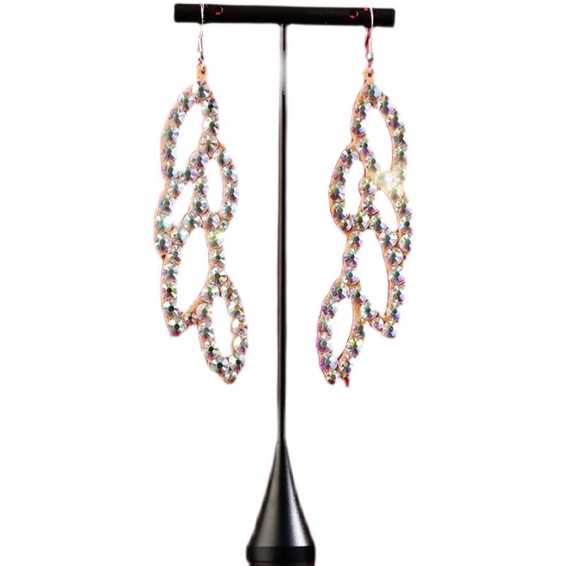 The dance of the dance belly dance accessories earrings performance decoration special offer clearance cowhide inlaid diamond light does not hurt the ear