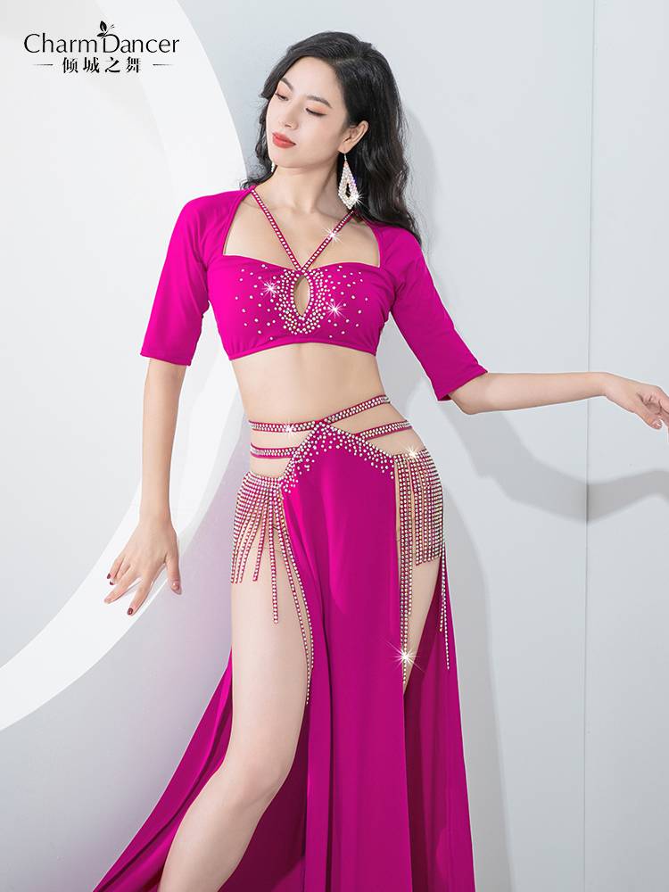 The dance of the city is originally a belly dance clothing 2024 new practice uniform double split -showed leg long tassel performance set