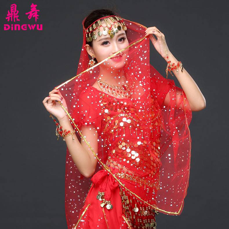 Belly dance head jewelry Indian dance head gauze head jewelry big highlight net cloth head scarf head jewelry head chain