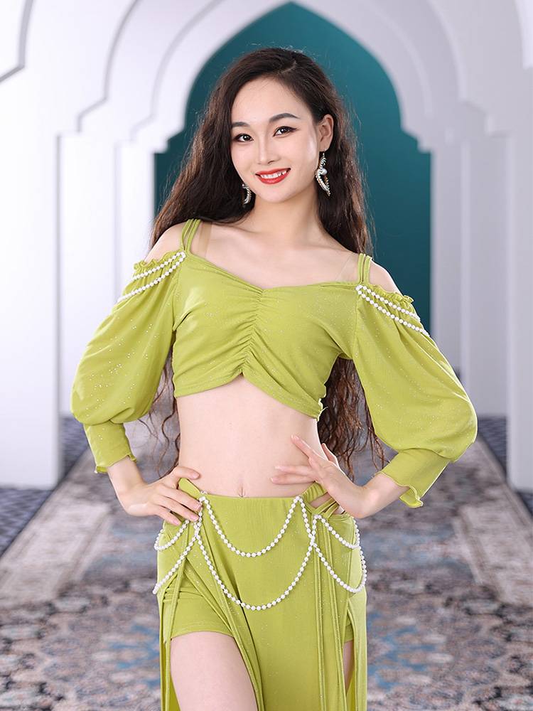 The court wind oriental dance top dressing exercise suit new dance skirt under the show, showing skirt belly dance clothing