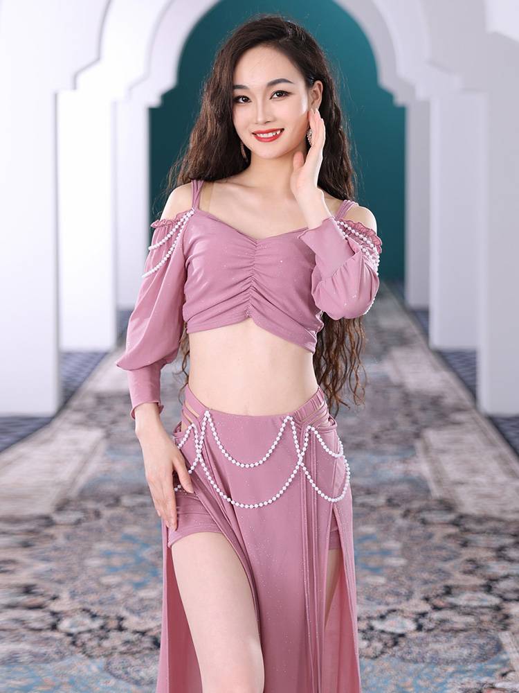 The court wind oriental dance top dressing exercise suit new dance skirt under the show, showing skirt belly dance clothing