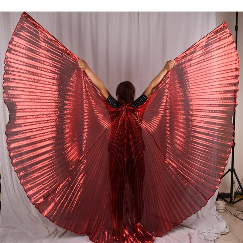 Hot -selling new belly dance semi -transparent gold wings stage prop