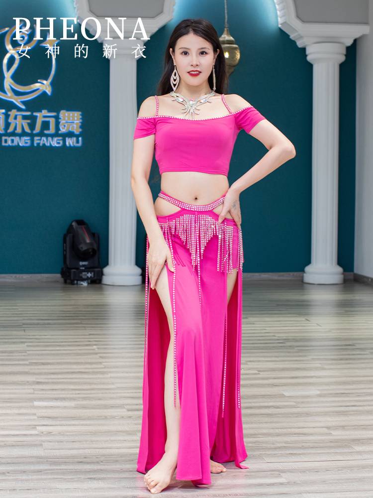 Goddess's new clothing belly dance clothing 2024 new hot drill high -end exercise sexy clothes sexy shoulder performance clothes T008