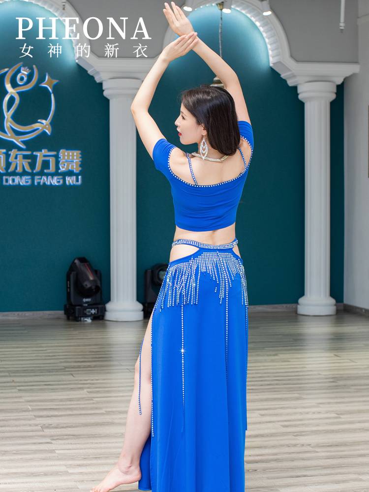 Goddess's new clothing belly dance clothing 2024 new hot drill high -end exercise sexy clothes sexy shoulder performance clothes T008