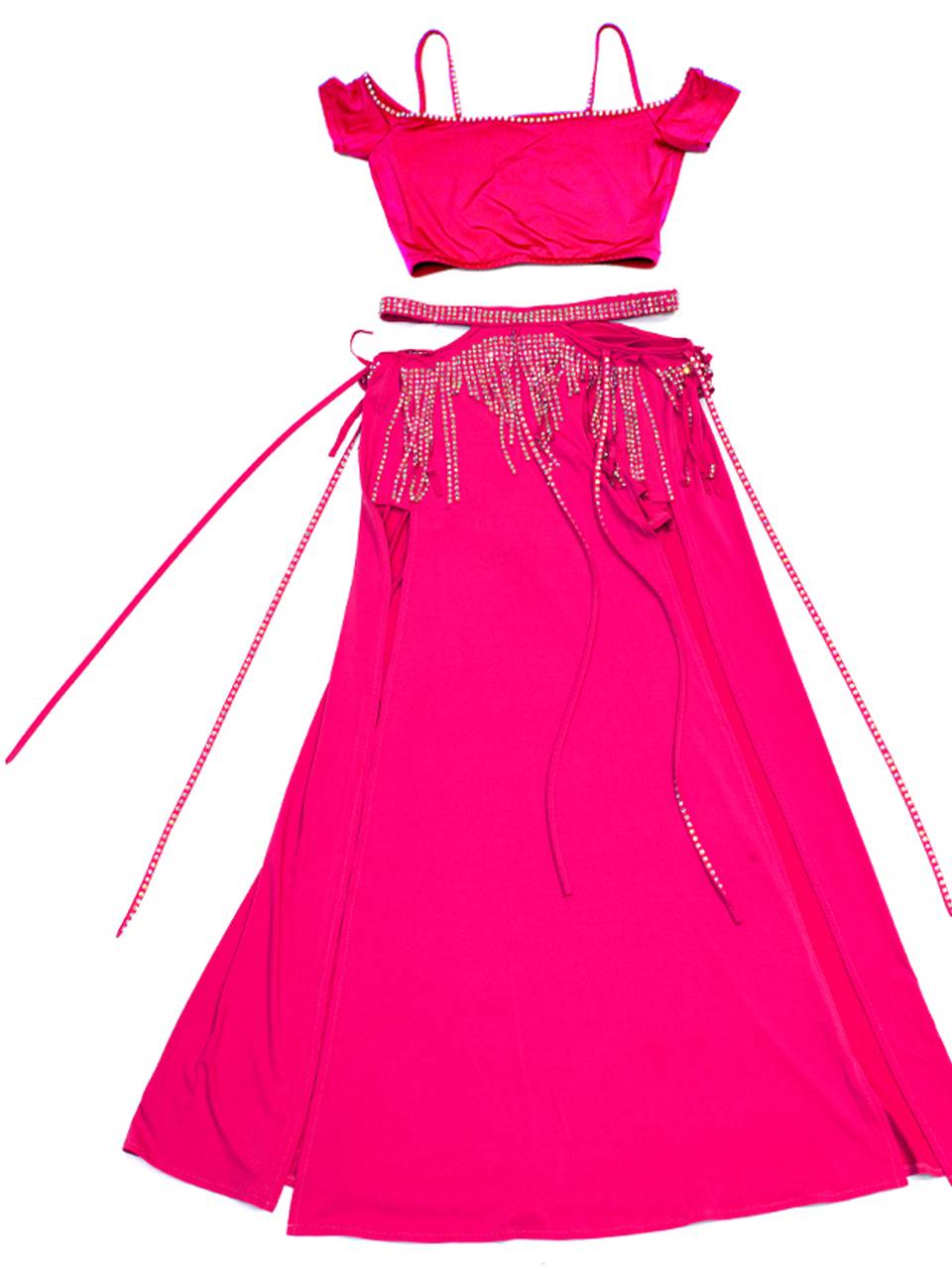 Goddess's new clothing belly dance clothing 2024 new hot drill high -end exercise sexy clothes sexy shoulder performance clothes T008