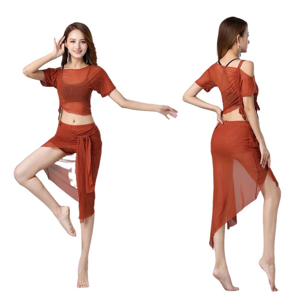 Belly Dance Clothing Female Practice Services 2021 New Set Saselly Skin Skirt Skirt Oriental Dance Scholars Spring and Summer Spring and Summer