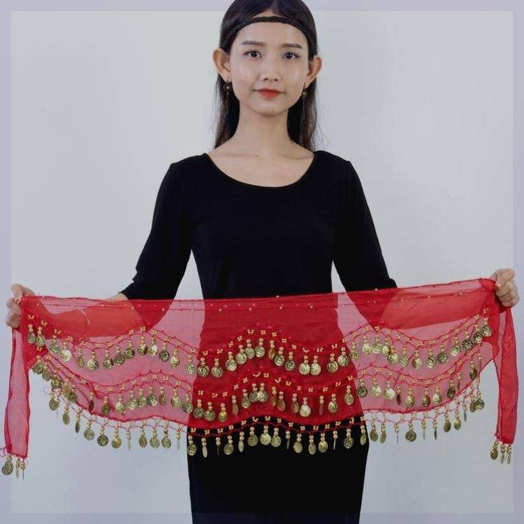 Belly dance waist chain hip scarf new streamproof belt Indian dance clothing waist towel oriental dance waist decoration female Latin waist seal