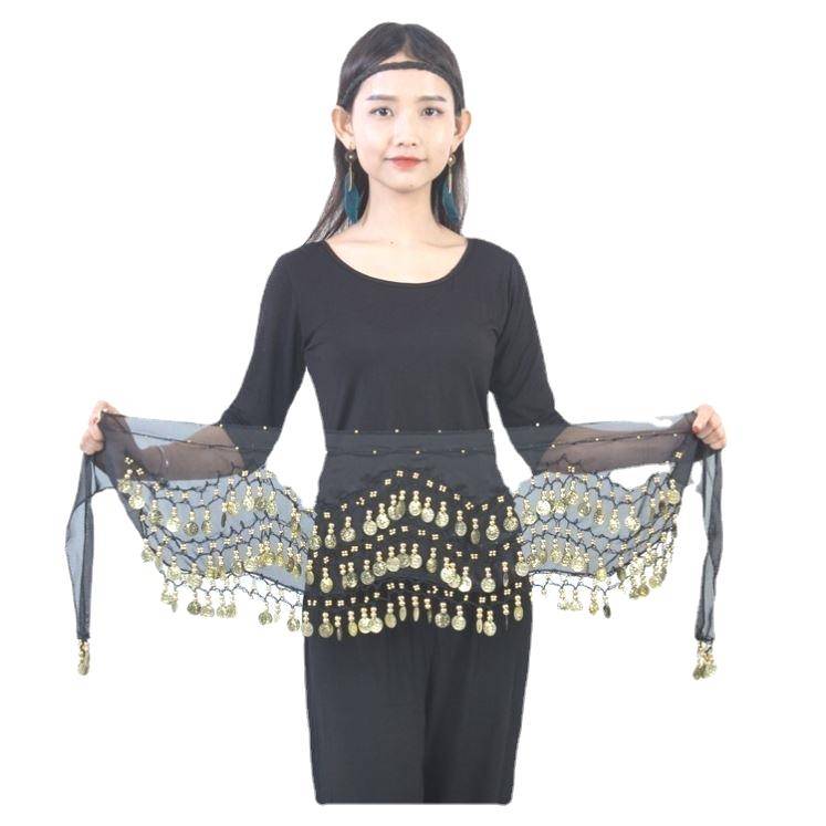 Belly dance waist chain hip scarf new streamproof belt Indian dance clothing waist towel oriental dance waist decoration female Latin waist seal
