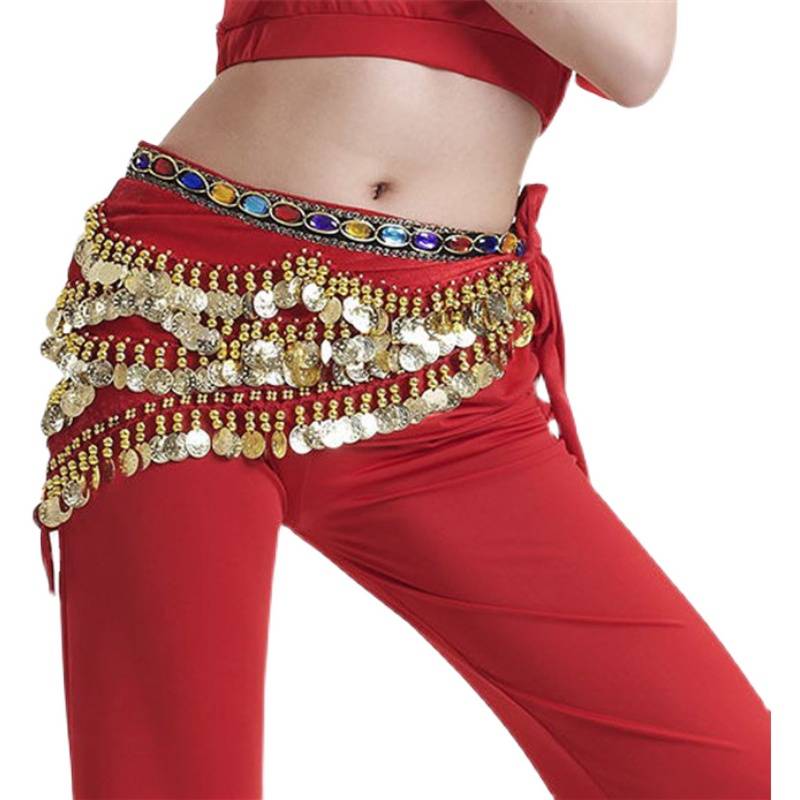 Belly dance waist chain hip scarf new Indian dance waist towel square dance waistband female diamond surpassing heavy beginners waist seal