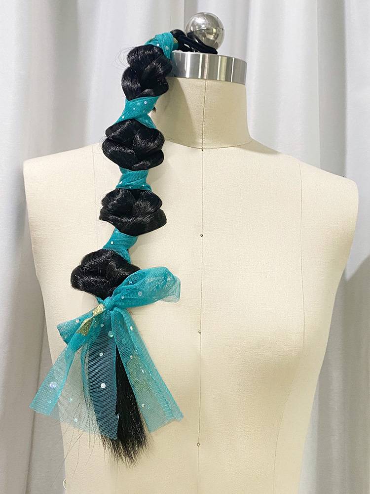 Dance and clothing matching hair played performance props, long braid braid belly dance wig dance braids, twist braid