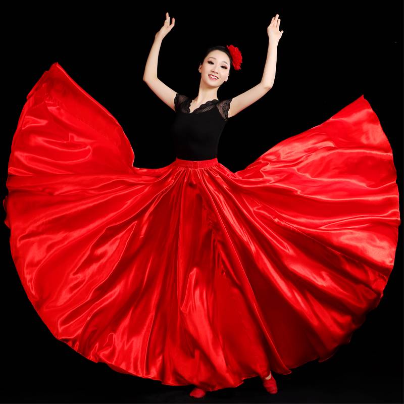 Dance practice practice exercise skirt long skirt big swing in summer Xinjiang dance Spanish bullfight dance belly dance performance service