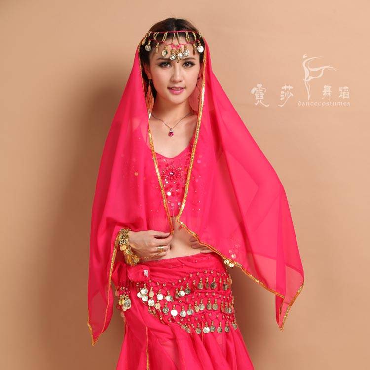 Nessa, two bags of mail, coin headscarves, dance accessories, belly-dancing turbans
