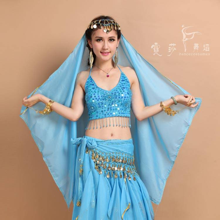 Nessa, two bags of mail, coin headscarves, dance accessories, belly-dancing turbans
