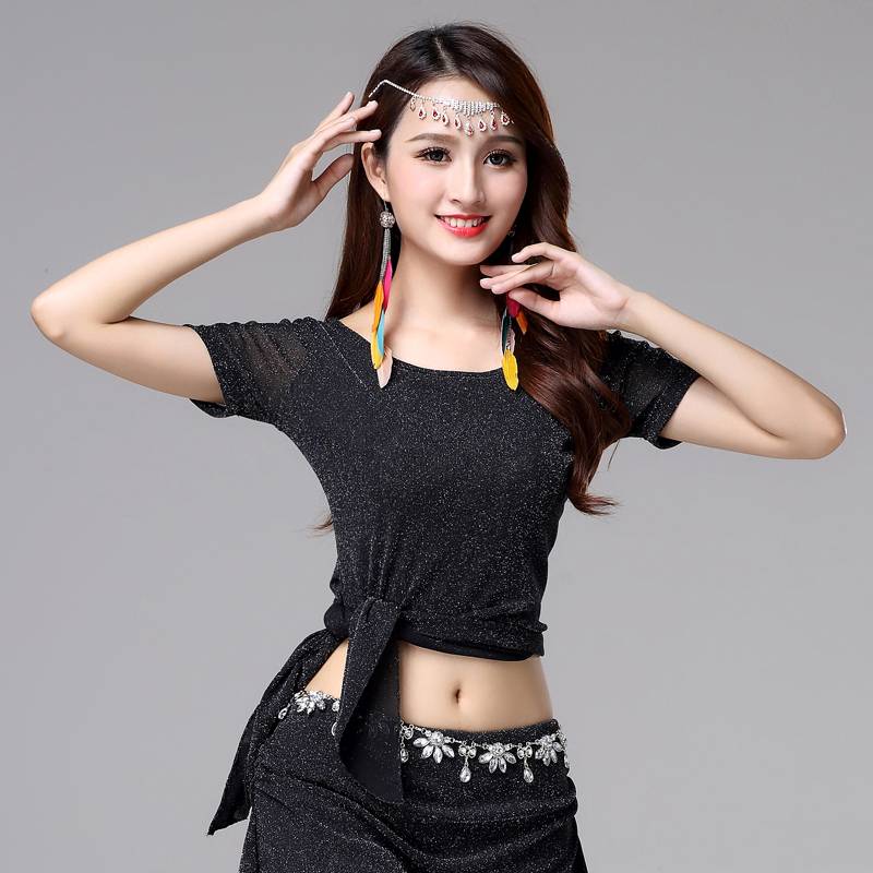 Belly dance exercises sexy 2024 new top female adult big size performance clothing practice Oriental dance clothing