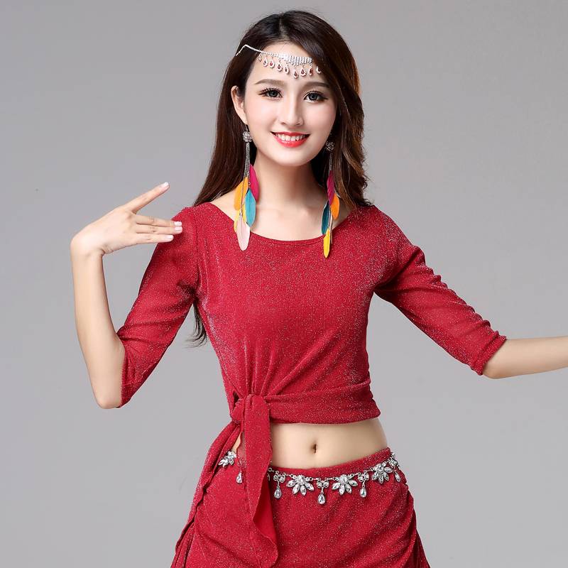 Belly dance exercises sexy 2024 new top female adult big size performance clothing practice Oriental dance clothing