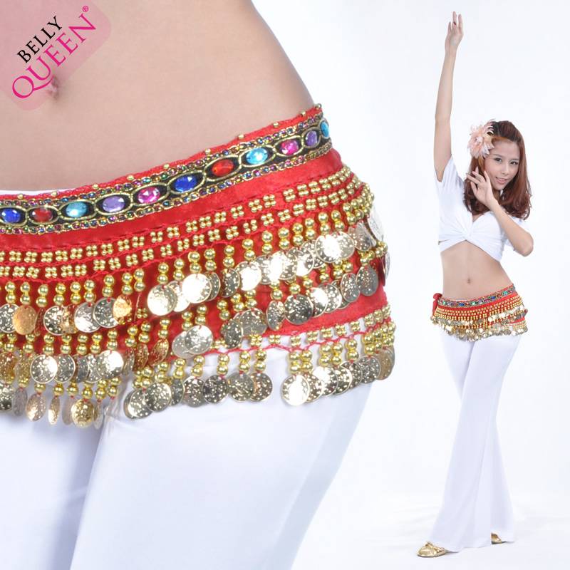 Gold-cointed velvet, belly chain, belly seal
