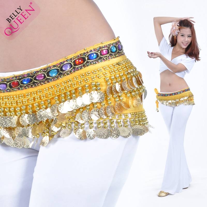 Gold-cointed velvet, belly chain, belly seal
