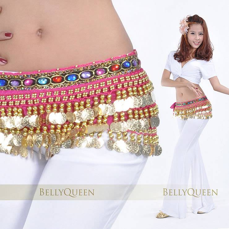 Gold-cointed velvet, belly chain, belly seal
