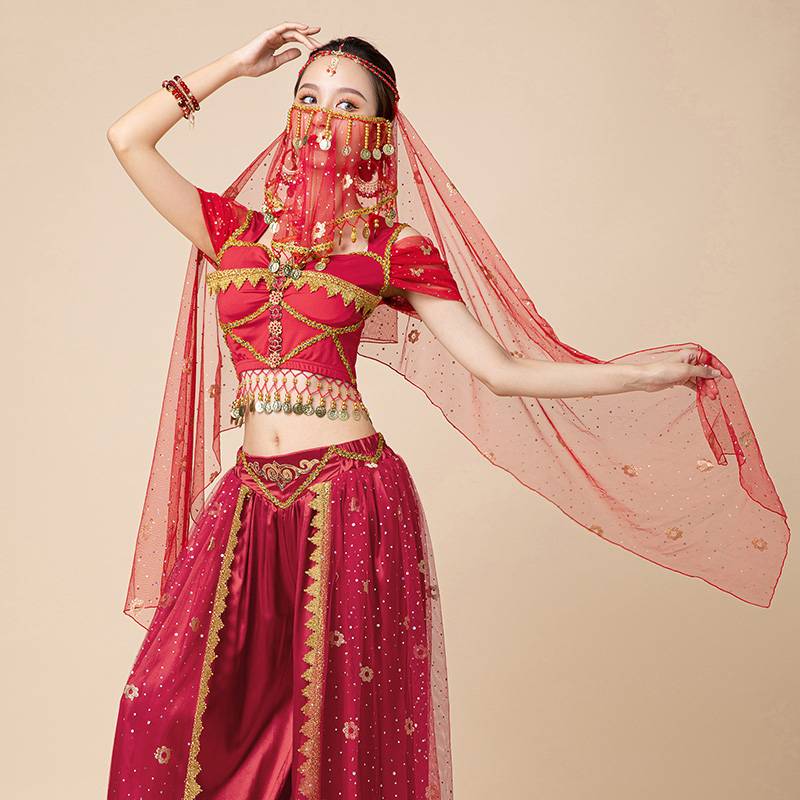 Belly Dance Head Scarf New Royal Polish Hollywood Performance Clothing Head Performance Dunhuang Dance Dance Female Jasmine Princess Variety
