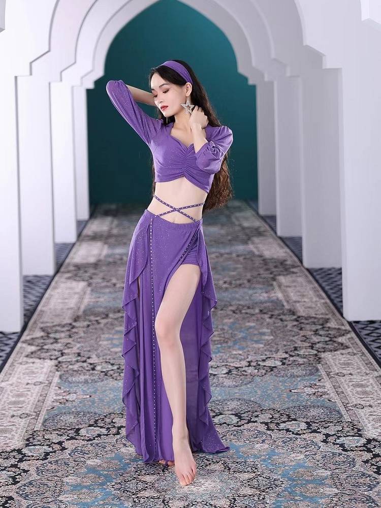 Belly dance clothing female autumn court wind skirt set new Oriental dance watch performance practice service women's group clothing