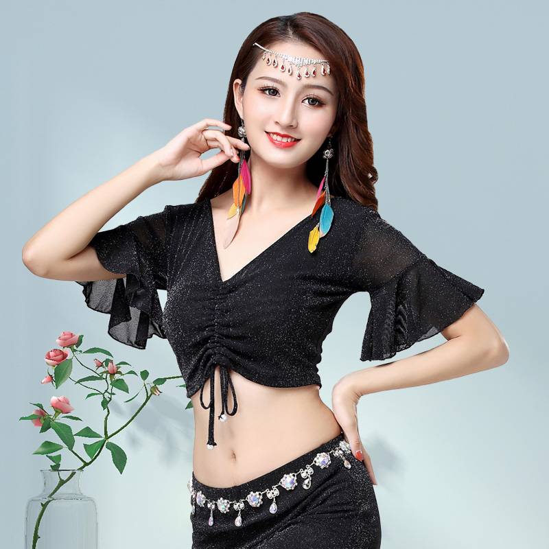 Wuchen Butterfly Belly Dance Top Girl 2024 New Sexy Practice Server Beginner Belly Dance Oriental Dance Clothing