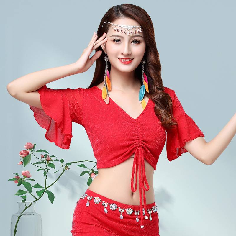 Wuchen Butterfly Belly Dance Top Girl 2024 New Sexy Practice Server Beginner Belly Dance Oriental Dance Clothing