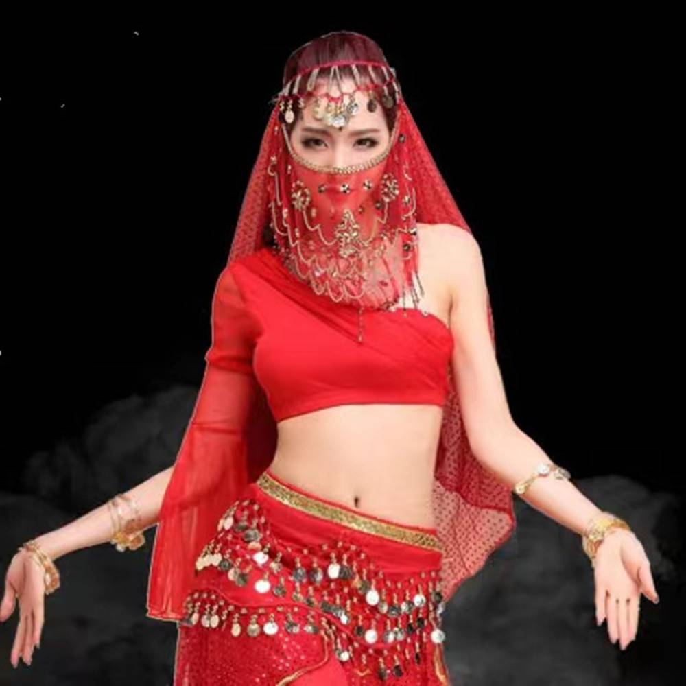 Belly dance single -sleeve top sexy new practice suit High bombs, gauze nails, oriental dance clothing female exercise clothes