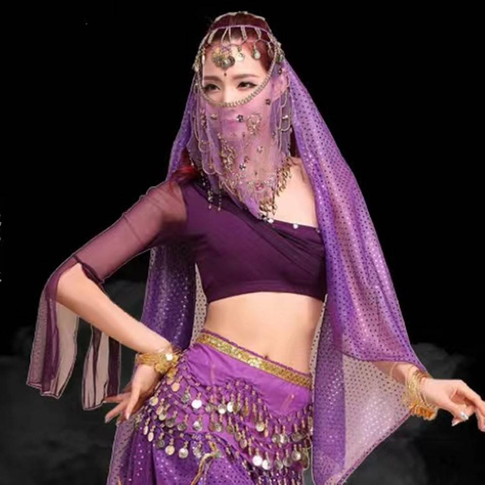 Belly dance single -sleeve top sexy new practice suit High bombs, gauze nails, oriental dance clothing female exercise clothes